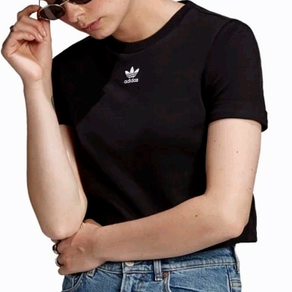 Adidas Roll-up Sleeve Crop Top - Women's XS